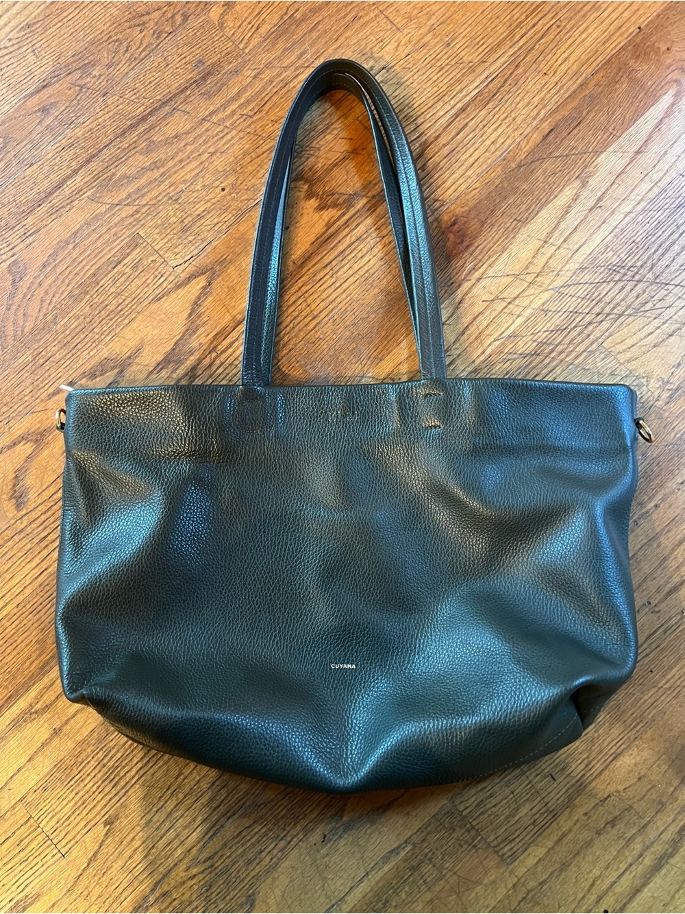 Cuyana Olive Green Pebbled Leather Tote - Picture 3 of 8